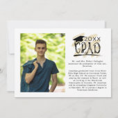 Carte Graduation moderne Black Gold Grad 2 Photos (Dos)