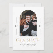 Carte Graduation moderne élégante marine bleu 1 arche ph (Devant)