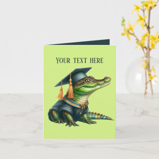 Carte Graduation mûre ajouter un alligator de message (Fleur jaune)