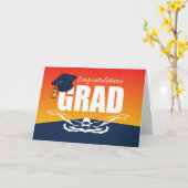 Carte Graduation natation Athlète Félicitations Grad (Fleur jaune)