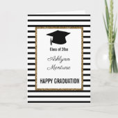Carte Graduation Noire et Or (Devant)