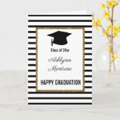 Carte Graduation Noire et Or (Fleur jaune)