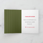 Carte Graduation Olive & Stripes Folded Greeting Card (Intérieur)