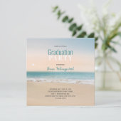 Carte Graduation Party Beach Thème Photo (Debout devant)