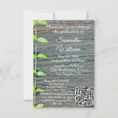 Carte Graduation Party Invitation, Rustic Boards Card (Devant)