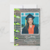 Carte Graduation Party Invitation, Rustic Boards Card (Dos)
