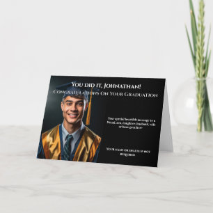 Carte Graduation personnalisée couleur verticale photo d