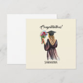 Carte Graduation personnalisée en aquarelle (11) (Devant / Derrière)