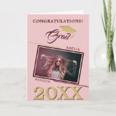 Carte Graduation photo moderne Dusty Pink Grad (Devant)