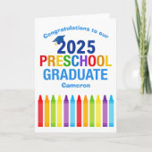Carte Graduation préscolaire 2025 sur mesure Crayon mign (Devant)