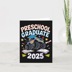 Carte Graduation préscolaire Monster Truck Dinosaur Garç