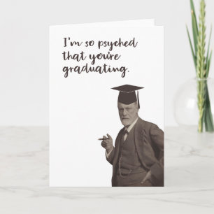 Carte Graduation psychédélique de Sigmund Freud Funny