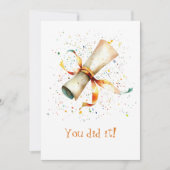 Carte Graduation Scroll and Ribbon You Did It (Devant)