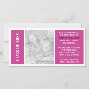Carte Graduation simple Fuschia