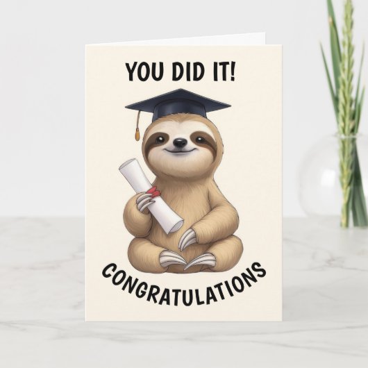 Carte Graduation Sloth (Devant)
