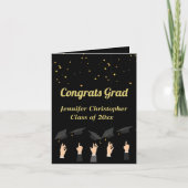 Carte Graduation sur mesure Elégant noir et or (Devant)