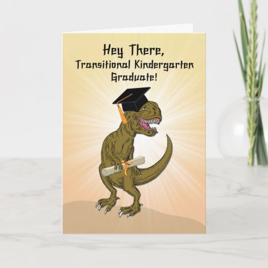 Carte Graduation transitoire de la maternelle TRex Dinos (Devant)