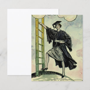 Carte Graduation vintage, Escalade l'échelle d'entrepris