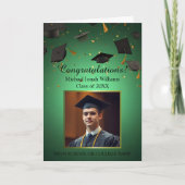 Carte Graduations flottantes Casquettes Confetti Photo s (Devant)