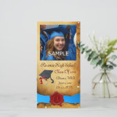 Carte GRADUM ROUGE BROWN CIRE MONOGRAMME bleu (Debout devant)
