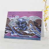 Carte Graffiti à tête bleue (Fleur jaune)