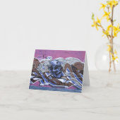Carte Graffiti à tête bleue (Fleur jaune)