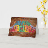 Carte Graffiti anniversaire (Fleur jaune)