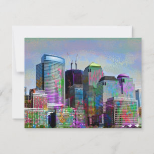 Carte Graffiti cool plaques aquarelles New York