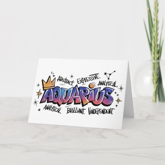 Carte Graffiti du zodiaque Verseau (Devant)