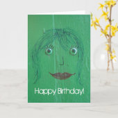 Carte Graffiti Face, Joyeux anniversaire ! (Fleur jaune)