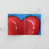 Carte Graffiti Heart, mur bleu, Saint-Valentin, petit (Intérieur)