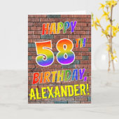 Carte Graffiti Inspiré arc-en-ciel Look HAPPY 58E ANNIVE (Fleur jaune)