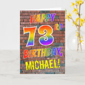 Carte Graffiti Inspiré arc-en-ciel Look HAPPY 73E ANNIVE (Fleur jaune)