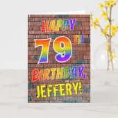 Carte Graffiti Inspiré arc-en-ciel Look HAPPY 79E ANNIVE (Fleur jaune)