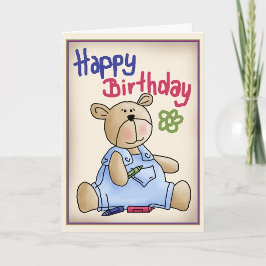 Carte Graffiti Ours d'anniversaire (Devant)