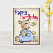 Carte Graffiti Ours d'anniversaire (Fleur jaune)