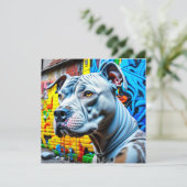 Carte Graffiti Street Art Pitbull (Debout devant)