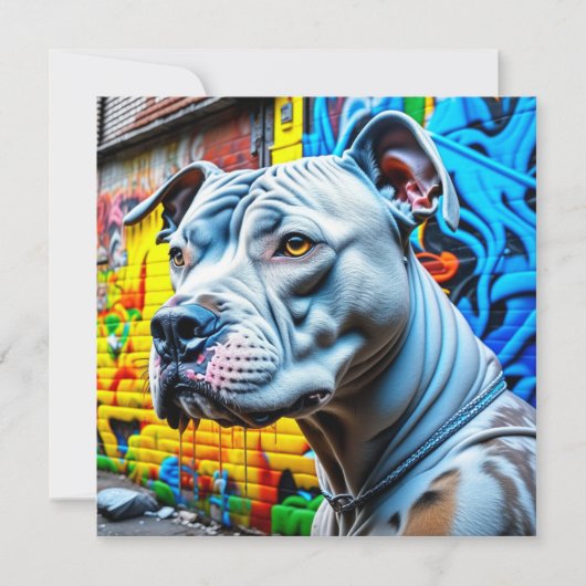 Carte Graffiti Street Art Pitbull (Devant)