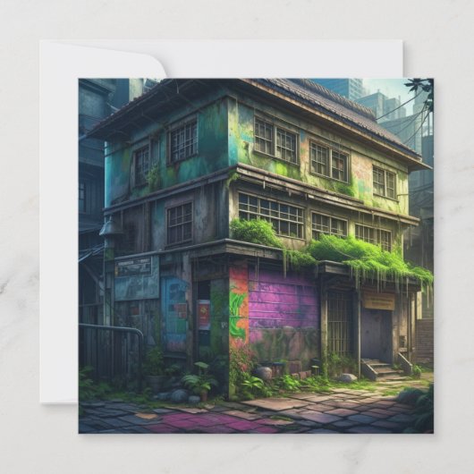 Carte Graffiti violet abandonné Bâtiment de désintégrati (Devant)