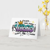 Carte graffiti zodiaque Vierge (Fleur jaune)