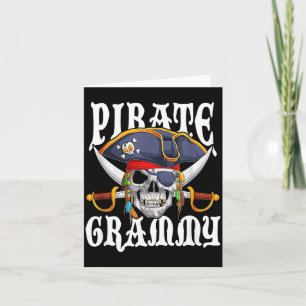 Carte Grammy Pirate Crâne de Pirate Famille Halloween