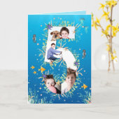 Carte Grand 5e anniversaire sous la mer Photo Collage (Fleur jaune)