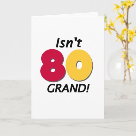 Carte Grand 80e anniversaire (Fleur jaune)