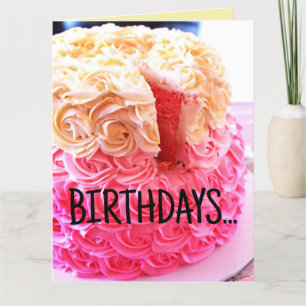 CARTE GRAND ANNIVERSAIRE PEICE OF CAKE FUNNY CUTE CARDS