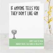 Carte Grand anniversaire vert de Gin Lover (Fleur jaune)