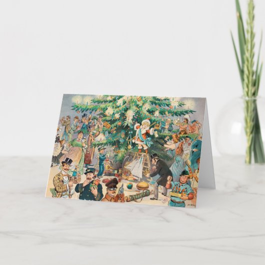 Carte Grand arbre de Noël cartoon pour enfants (Devant)