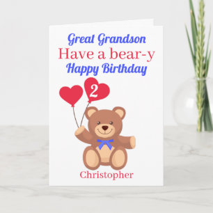 Carte Grand Bear 2e anniversaire