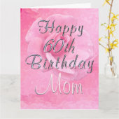 Carte Grand Beau Rose sur Rose Moms 60e Anniversaire Car (Fleur jaune)