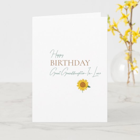Carte Grand-Belle-Petite-Fille de tournesol d'anniversai (Fleur jaune)