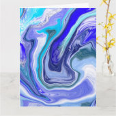 Carte Grand Bleu et Marbre blanc Anniversaire (Fleur jaune)